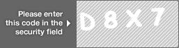 captcha code for visual authentication  letter D number 8 letter X number 7