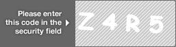 captcha code for visual authentication  letter Z number 4 letter R number 5